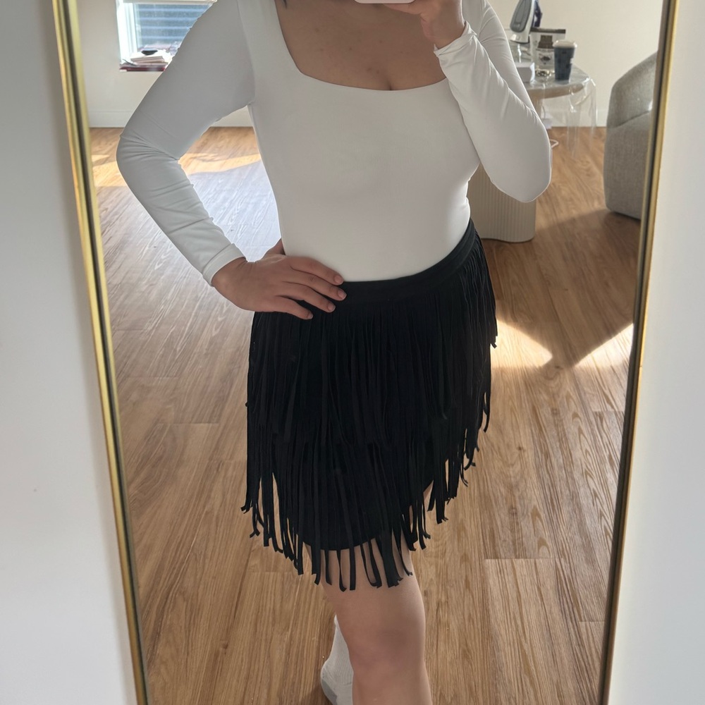 Black Fringe Skirt